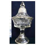 Vntg strawberry & cable covered compote see pics