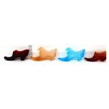 Lot of 4 colorful glass shoes