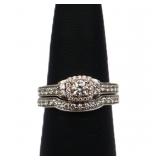 Sterling white sapphire wedding set, lab created