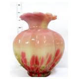 Fenton Dave Fetty burmese monet garden 6in vase