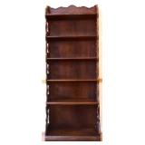 Vintage wood bookshelf w/ cut out sides