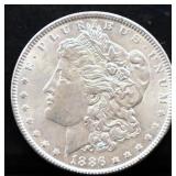 1886 Morgan silver dollar