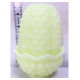 Fenton custard hobnail 2 piece fairy lamp