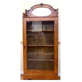 Vintage oak 1 door book cabinet