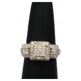 Sterling white sapphire ring, lab created