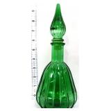 Empoli emerald green decanter w/ teardrop stopper