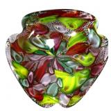 Art glass triangle folded edge bowl