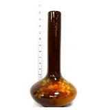 Vntg 14in brown Utopia floral vase