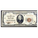 1929 Federal Reserve Of Philadelphia $20 note