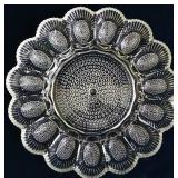 Large clear glass egg dish