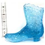 Blue glass daisy & button boot