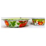 Lot of 2 fall harvest enamelware bowls