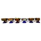 6 Fenton orange tree iridescent footed sherbets