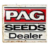 Vntg metal 23.75x20 PAG Seed Dealer sign