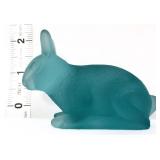 Mosser aqua blue satin rabbit figure