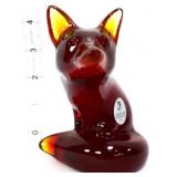 Fenton amberina 4.5in sitting fox figure