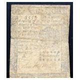 1775 Pennsylvania 6 pence colonial note