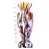 Art glass spatter 9in end of day confetti vase