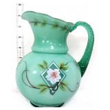 Fenton diamond jubilee green cased pitcher