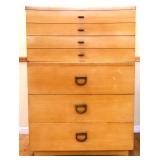 MCM blonde 5 drawer tall chest see photos
