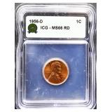 Graded MS66 1956D Lincoln wheat penny