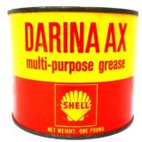 Vntg 1lb Shell Darina Ax grease can, full NO SHIP