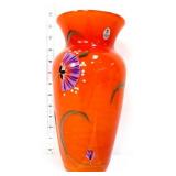 Fenton persimmon passion 11in floral vase