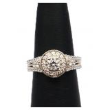 Sterling white sapphire dinner ring, lab created