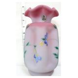 Fenton blue burmese 8in periwinkle vase