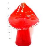 Red/clear glass 6in jack in pulpit vase