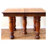 Vintage oak 5 legged dining table