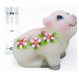 Fenton OOAK hand painted fat butt pig