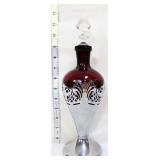 Deco amethyst decanter w/ metal base