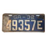 1932 Georgia license plate