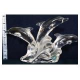 Lenox crystal triple jumping dolphins figure