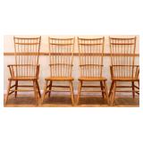 4 vntg spindle back Windsor style wood chairs
