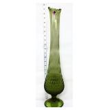 Fenton colonial green 21in hobnail swung vase