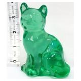 Fenton emerald green 4in sitting cat figure