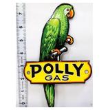 Porcelain 5.25x8 Polly Gas parrot sign