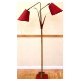 MCM floor lamp w/ 2 red shades NO SHIPPING