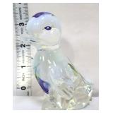 Fenton clear opalescent ducking w/ purple flowers