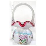 Fenton roses on peach crest Connoisseur basket