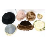 Lot of 7 vintage hats