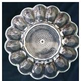 Vntg clear hobnail egg dish