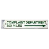 Cast iron complaint department plaque