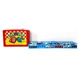 Lot of mini race cars in red carrying case