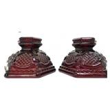 Pair cape code ruby candleholders