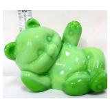 Fenton chameleon green slag laying teddy bear