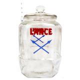 Vntg glass Lance counter top jar with lid