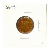 1866S $2.5 gold coin